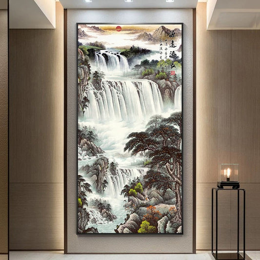 山水画 多叠宽瀑吉运山水