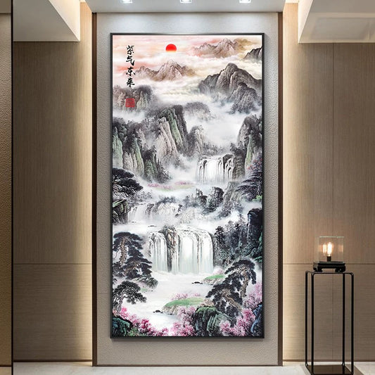 山水画 紫气东来吉运山水