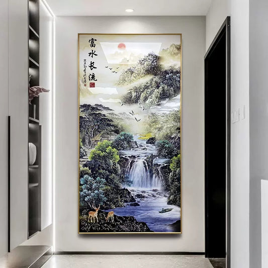 山水画 富水长流