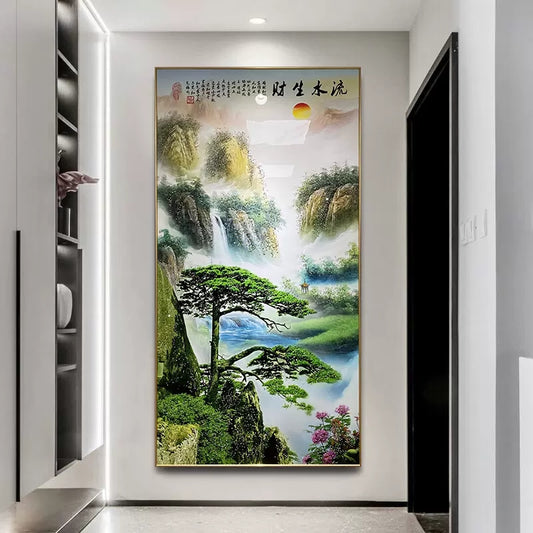 山水画 流水生财