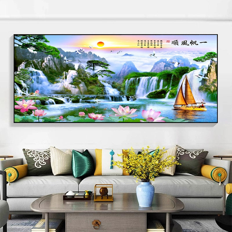 山水画 一帆风顺